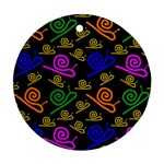 Pattern-repetition-snail-blue Round Ornament (Two Sides)