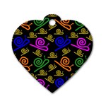 Pattern-repetition-snail-blue Dog Tag Heart (Two Sides)