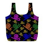 Pattern-repetition-snail-blue Full Print Recycle Bag (L)
