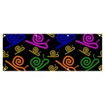 Pattern-repetition-snail-blue Banner and Sign 8  x 3 