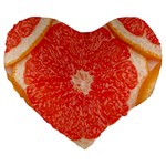 Grapefruit-fruit-background-food Large 19  Premium Heart Shape Cushions