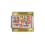Pattern-repetition-bars-colors Gold Trim Italian Charm (9mm)