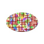 Pattern-repetition-bars-colors Sticker Oval (10 pack)