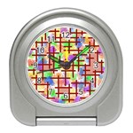 Pattern-repetition-bars-colors Travel Alarm Clock