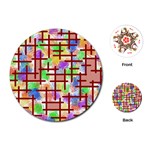 Pattern-repetition-bars-colors Playing Cards Single Design (Round)