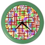 Pattern-repetition-bars-colors Color Wall Clock