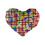 Pattern-repetition-bars-colors Standard 16  Premium Heart Shape Cushions
