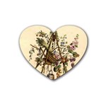 Vintage-antique-plate-china Rubber Heart Coaster (4 pack)