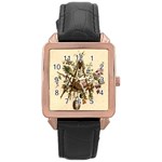 Vintage-antique-plate-china Rose Gold Leather Watch 