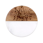 Vintage-antique-plate-china Classic Marble Wood Coaster (Round) 
