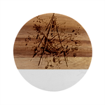 Vintage-antique-plate-china Marble Wood Coaster (Round)