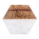 Vintage-antique-plate-china Marble Wood Coaster (Hexagon) 
