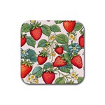 Strawberry-fruits Rubber Coaster (Square)