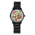 Strawberry-fruits Stainless Steel Round Watch