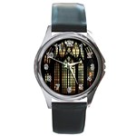 Stained Glass Window Gothic Round Metal Watch