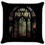 Stained Glass Window Gothic Throw Pillow Case (Black)