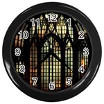Stained Glass Window Gothic Wall Clock (Black)