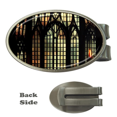 Stained Glass Window Gothic Money Clips (Oval)  from UrbanLoad.com Front