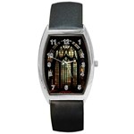 Stained Glass Window Gothic Barrel Style Metal Watch