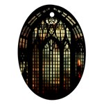 Stained Glass Window Gothic Oval Ornament (Two Sides)
