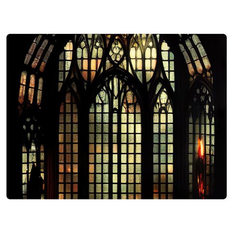 Stained Glass Window Gothic Premium Plush Fleece Blanket (Extra Small) from UrbanLoad.com 40 x30  Blanket Front