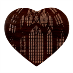 Stained Glass Window Gothic Heart Wood Jewelry Box