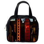 Sci-fi Futuristic Science Fiction City Neon Scene Artistic Technology Machine Fantasy Gothic Town Bu Classic Handbag (One Side)