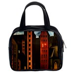 Sci-fi Futuristic Science Fiction City Neon Scene Artistic Technology Machine Fantasy Gothic Town Bu Classic Handbag (Two Sides)