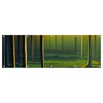Outdoors Night Moon Full Moon Trees Setting Scene Forest Woods Light Moonlight Nature Wilderness Lan Banner and Sign 12  x 4 