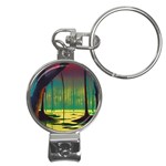 Nature Swamp Water Sunset Spooky Night Reflections Bayou Lake Nail Clippers Key Chain