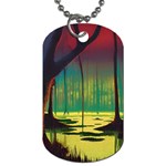 Nature Swamp Water Sunset Spooky Night Reflections Bayou Lake Dog Tag (Two Sides)