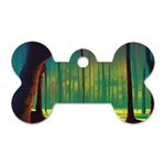 Nature Swamp Water Sunset Spooky Night Reflections Bayou Lake Dog Tag Bone (Two Sides)