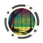 Nature Swamp Water Sunset Spooky Night Reflections Bayou Lake Poker Chip Card Guard