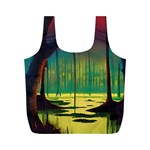 Nature Swamp Water Sunset Spooky Night Reflections Bayou Lake Full Print Recycle Bag (M)