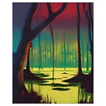 Nature Swamp Water Sunset Spooky Night Reflections Bayou Lake Drawstring Bag (Small)