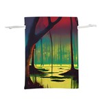Nature Swamp Water Sunset Spooky Night Reflections Bayou Lake Lightweight Drawstring Pouch (S)