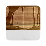 Nature Swamp Water Sunset Spooky Night Reflections Bayou Lake Marble Wood Coaster (Square)