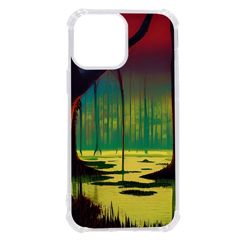 Nature Swamp Water Sunset Spooky Night Reflections Bayou Lake iPhone 13 Pro Max TPU UV Print Case from UrbanLoad.com Front