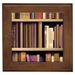 Books Bookshelves Office Fantasy Background Artwork Book Cover Apothecary Book Nook Literature Libra Framed Tile