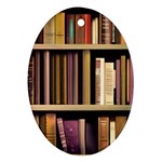 Books Bookshelves Office Fantasy Background Artwork Book Cover Apothecary Book Nook Literature Libra Ornament (Oval)