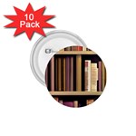 Books Bookshelves Office Fantasy Background Artwork Book Cover Apothecary Book Nook Literature Libra 1.75  Buttons (10 pack)