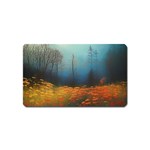 Wildflowers Field Outdoors Clouds Trees Cover Art Storm Mysterious Dream Landscape Magnet (Name Card)