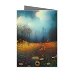 Wildflowers Field Outdoors Clouds Trees Cover Art Storm Mysterious Dream Landscape Mini Greeting Cards (Pkg of 8)