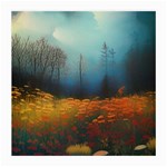 Wildflowers Field Outdoors Clouds Trees Cover Art Storm Mysterious Dream Landscape Medium Glasses Cloth (2 Sides)