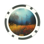 Wildflowers Field Outdoors Clouds Trees Cover Art Storm Mysterious Dream Landscape Poker Chip Card Guard
