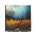 Wildflowers Field Outdoors Clouds Trees Cover Art Storm Mysterious Dream Landscape Memory Card Reader (Square 5 Slot)