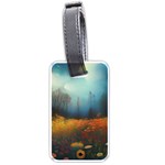 Wildflowers Field Outdoors Clouds Trees Cover Art Storm Mysterious Dream Landscape Luggage Tag (one side)