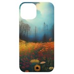 Wildflowers Field Outdoors Clouds Trees Cover Art Storm Mysterious Dream Landscape iPhone 14 Black UV Print Case