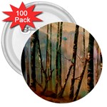 Woodland Woods Forest Trees Nature Outdoors Mist Moon Background Artwork Book 3  Buttons (100 pack) 