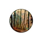 Woodland Woods Forest Trees Nature Outdoors Mist Moon Background Artwork Book Hat Clip Ball Marker (4 pack)